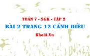 Bài 2 trang 12 Toán 7 Cánh Diều Tập 2